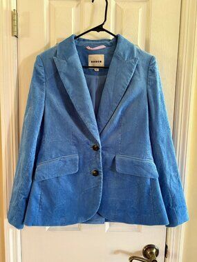 Boden Corduroy Light Blue Blazer Size 6R